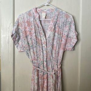 h&m floral maxi shirt dress
